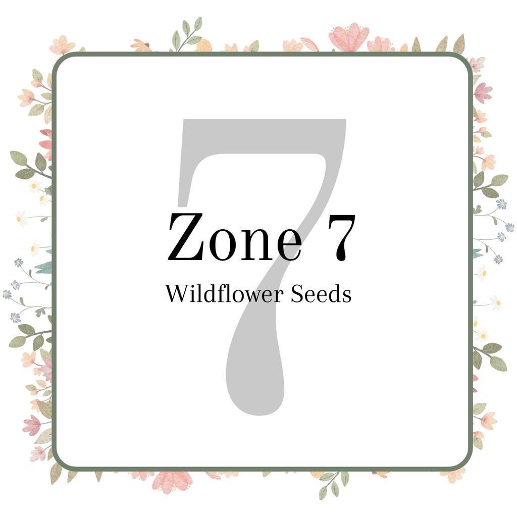 An image with text stating Zone 7 Wildflower Seeds