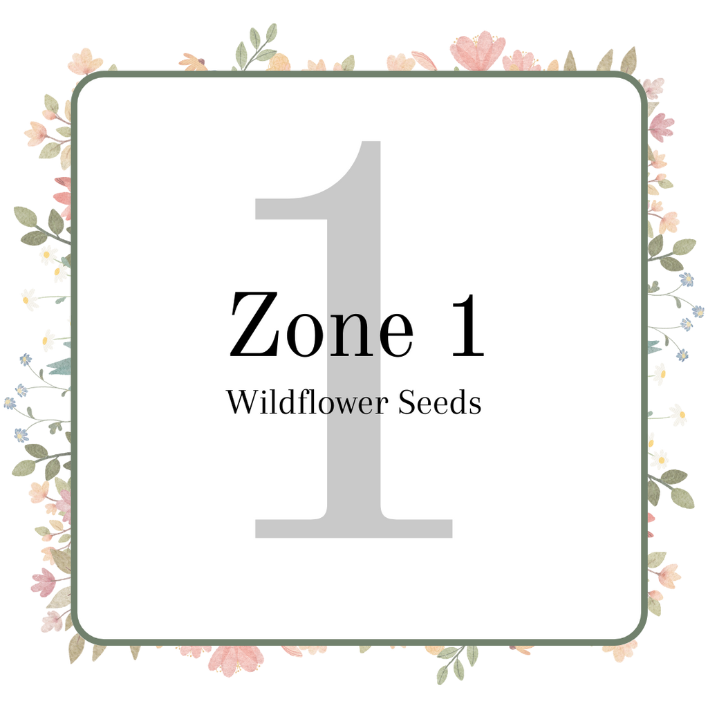 An image with text stating Zone 1 Wildflower Seeds